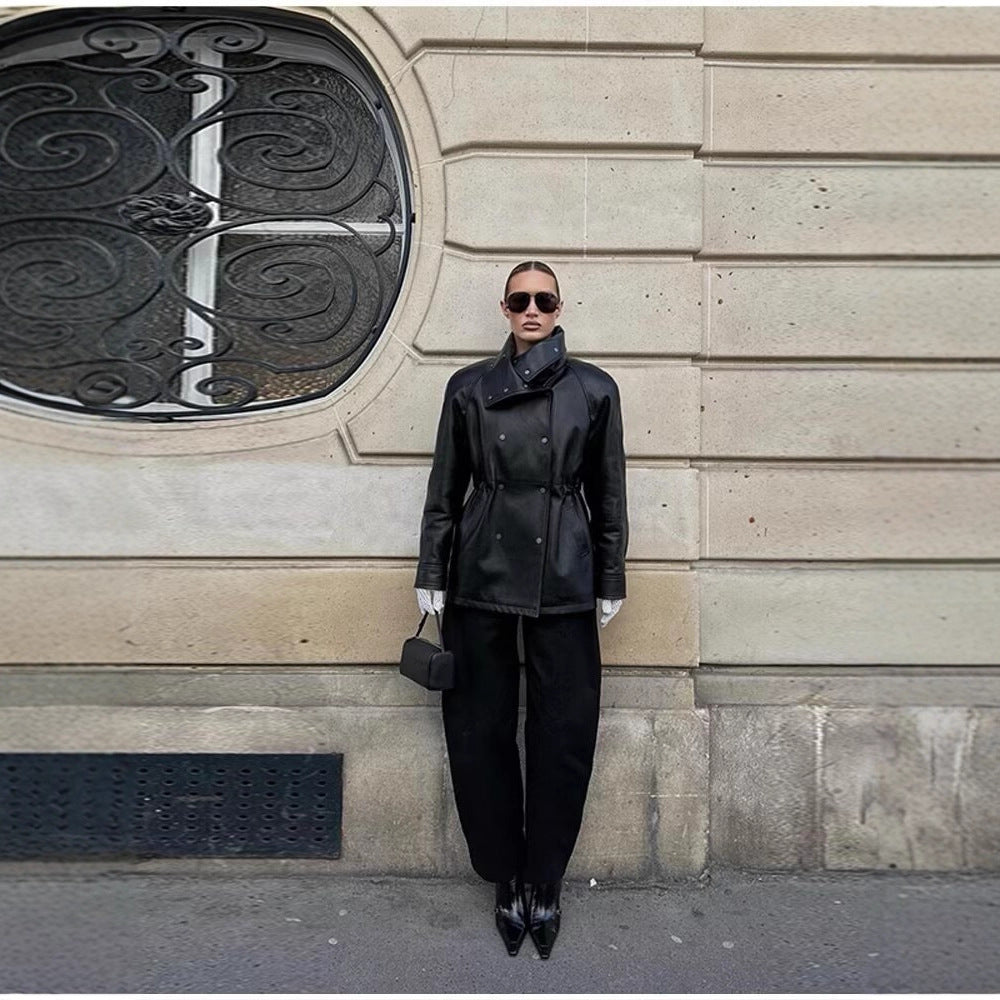 Black leather jacket