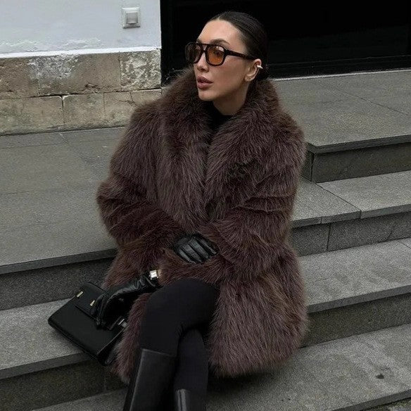 Soft faux fur coat