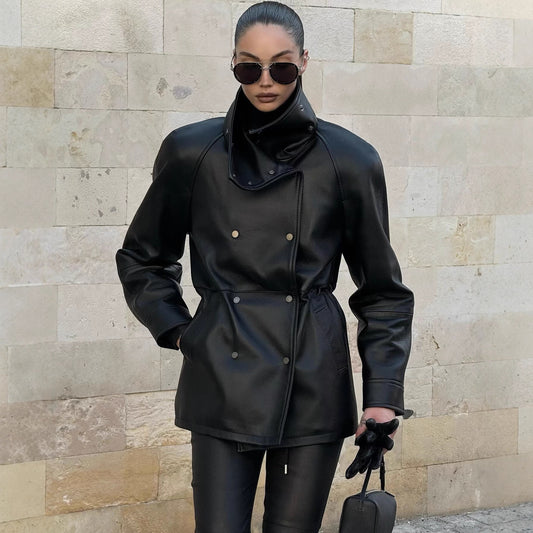 Black leather jacket