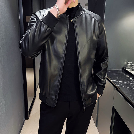 Elegant, fitted, and attractive leather jacket.