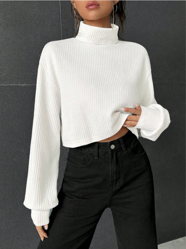 Stylish Casual Long-sleeve Solid-color Stand-up Collar