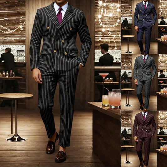 Mens Striped Business Suit Set