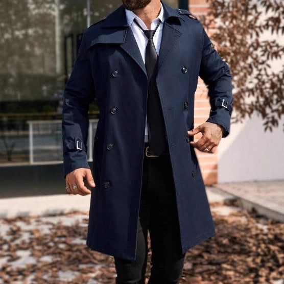 Mid-length Double-breasted Casual Trench Coat