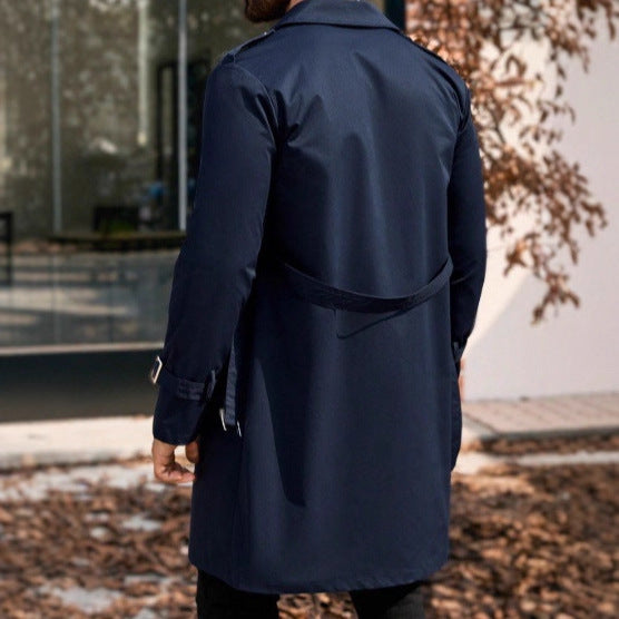 Mid-length Double-breasted Casual Trench Coat
