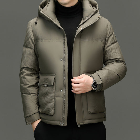 Casual urban-style hooded jacket.