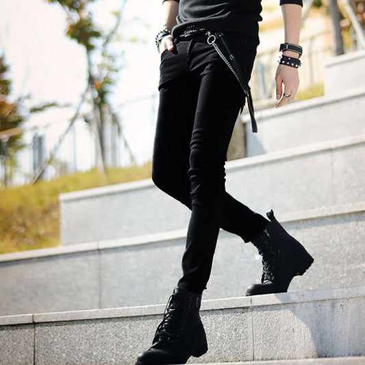Black stretch skinny pants.
